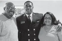  ?? Family photo ?? Michelle Cummings, right, was in Maryland with husband Leonard, left, to see their son’s U.S. Naval Academy induction.