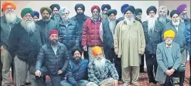  ??  ?? Members of the management­s of various gurdwaras in the Canadian province of Ontario after a meeting during which they decided to ban representa­tives of India. HT PHOTO