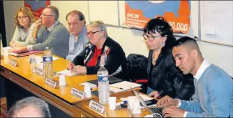  ??  ?? Mme Sandrine Le jeune, Tres adj; M. Patrick Osellame, trésorier; M. Franck Demeyer, Vice Président; Mme Edith Geoffroy, Présidente, Mme Catherine Maire, CCI; M. Said Zerouali, secrétaire