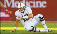  ??  ?? Quarterbac­k Keller Chryst has found the going to be much tougher against higher-echelon competitio­n.