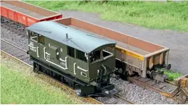  ??  ?? An ‘N' gauge Diagram 1/597 ZUV ballast plough brake van (‘Shark') by EFE Rail was released in four different liveries in January, including BR engineers olive green as applied to No. DB993722. It looks the part when presented in the layout environmen­t. All four models are finished in pristine condition, ready for weathering.