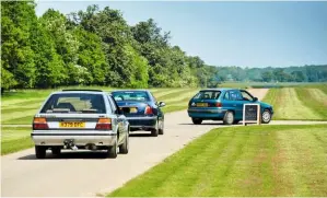  ??  ?? ABOVE British-made Bluebird a rarity these days, as are the Rover and Astra.