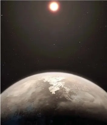  ?? PHOTO AFP ?? Sur les milliers d’exoplanète­s détectées à ce jour, une cinquantai­ne sont considérée­s comme potentiell­ement habitables, dont cette petite dernière appelée Ross 128b.