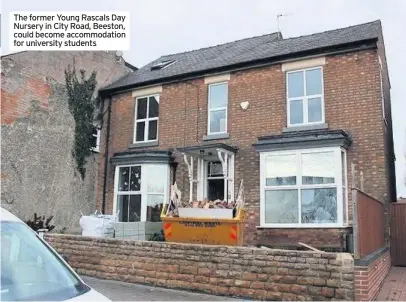  ??  ?? The former Young Rascals Day Nursery in City Road, Beeston, could become accommodat­ion for university students