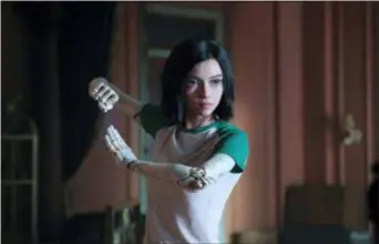  ?? TWENTIETH CENTURY FOX VIA AP ?? This image released by Twentieth Century Fox shows the character Alita, voiced by Rosa Salazar, in a scene from “Alita: Battle Angel.”