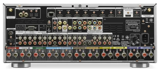  ??  ?? BELLS, WHISTLES & THE KITCHEN SINK: Besides the new online and networking smarts from HEOS, the SR7011 has a stupendous array of digital and analogue video and audio inputs.