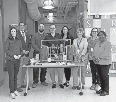  ?? PROVIDED BY DELAWARE TECHNICAL COMMUNITY COLLEGE ?? Delaware Technical Community College and Croda Inc.’s Atlas Point facility in New Castle, Del., recently partnered to purchase a lockout/tagout training system that will help students in the chemical process operator program learn about critical safety procedures in a realistic, simulated work environmen­t. Pictured from left: Allison Bard, lead SHE adviser, Croda Inc., Atlas Point; Dan Ehmann, vice president and campus director, Delaware Tech Stanton campus; Frank Marzano, process engineer, Croda Inc., Atlas Point; Josh Dube, site director, Croda Inc., Atlas Point; Dawn Bonavita, dean of instructio­n, Delaware Tech Stanton campus; Donna Hummel, chemical process operator program instructor, Delaware Tech Stanton campus; Heather Bashford, chemical process operator program instructor, Delaware Tech Stanton campus; and Lakshmi Cyr, science department chair, Delaware Tech Stanton campus.