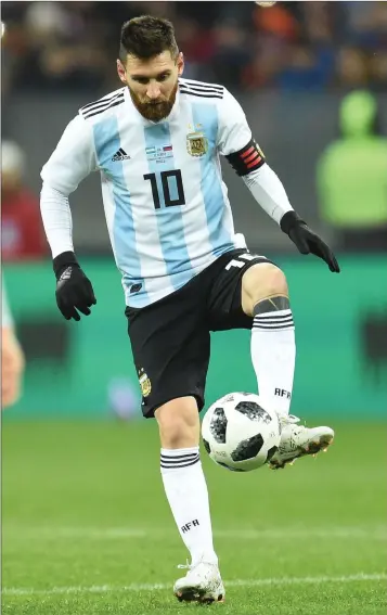  ??  ?? Hopefully Lionel Messi can lead Argentina to World Cup glory in Russia next summer.