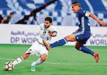  ?? Courtesy: AGL ?? Action from Al Nasr vs Al Dhafra match yesterday. Al Nasr let go of a lead to be held to a 2-2 draw at home.