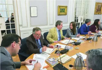  ?? LA RAZÓN ?? La síndica de Vox, Ana Vega, denunció ayer tras la Junta de Síndics, que se les había excluido de una reunión. También afirmó que los grupos han pactado ahora una propuesta que hicieron ellos hace un mes. «No pasa nada, hemos venido a trabajar. No a hacer amigos»