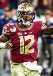  ?? GETTY IMAGES ?? FSU quarterbac­k Deondre Francois is the expected starter for the Seminoles in 2018, and they travel to Miami on Oct. 6 for the annual intrastate tilt.