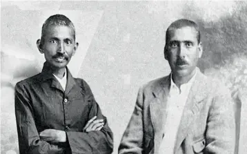  ??  ?? A file photo of Hermann Kallenbach ( right) with his friend Mahatma Gandhi in their South Africa days