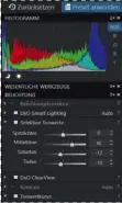  ??  ?? Kontrollze­ntrum: Die verlustfre­ie Kontrastko­rrektur arbeitet sehr gut, ist aber unübersich­tlich.