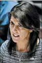  ?? GETTY-AFP 2017 ?? Nikki Haley said she’s never been alone with Prsident Donald Trump in response.