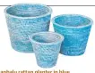  ??  ?? Kanbalu rattan planter in blue £15-£32 (kalinko.com)