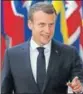  ?? REUTERS ?? President Emmanuel Macron at the EU leaders’ summit in Brussels on Thursday.