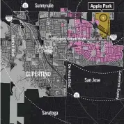  ??  ?? Existing single- and multi-family homes needed to house all Apple Park employees in Cupertino