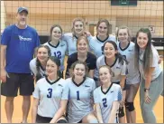  ?? Special ?? Tsunami Volleyball’s 13-Matt team poses for a picture. Top row, from left, are Matt Cordle, Landry Johnson, Ansley Cordle, Kylie Pearson, Ruthie Brinson and Eden Smith. Middle row, from left, are Katelyn Stevens, Addison Blanton and Naomi Scruggs. Bottom row, from left, are Sarah Beth Perry, Carson Brannon and Brinzlee Painter.