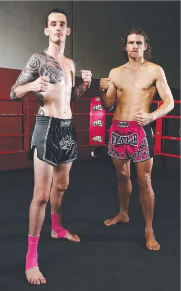  ?? Picture: BRENDAN RADKE ?? MAIN EVENT: Nukzu Muay Thai’s Matthew Smith and Brian Ross will both be fighting at Path to Elite, a fight night at the Cairns Colonial Club.