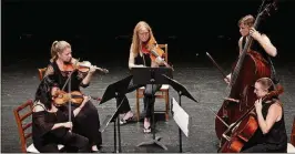  ?? NORRIS PHOTO BY ROB ?? Mei Mei Luo (from left), Dina Kostic, Rene Reder, Janet Clippard and Susan Bergeron perform in a Palm Beach Chamber Music Festival concert. The festival begins this evening and runs through July 29 at various venues in Palm Beach County.