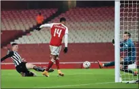  ??  ?? AUBA DONE IT: Pierre-Emerick scores the second