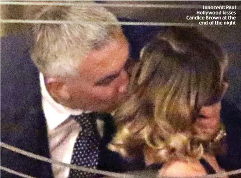  ??  ?? Innocent: Paul Hollywood kisses Candice Brown at the end of the night