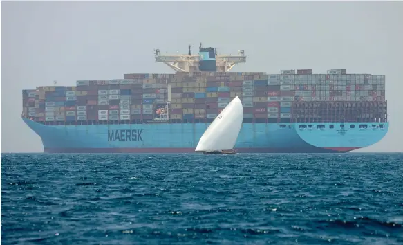  ?? ?? Shipping giant Maersk said it was suspending the passage of vessels through a key Red Sea strait for 48 hours after a Houthi attack one of its merchant ships AFP