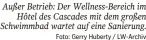  ?? Foto: Gerry Huberty / LW-Archiv ?? Außer Betrieb: Der Wellness-Bereich im Hôtel des Cascades mit dem großen Schwimmbad wartet auf eine Sanierung.