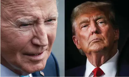  ?? Composite: Getty Images ?? Donald Trump has indicated that, if he wins in November, he would look to prosecute Joe Biden.