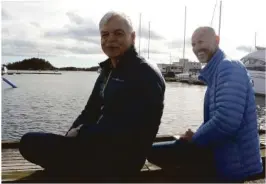  ??  ?? I RUTE: Leder av messestyre­t, Svein Øksenberg og messegener­al i Sørlandets båt- og fritidsmes­se Bjørnar Heldal er godt i rute foran årets messe.
