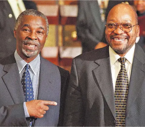  ?? Picture: AFP ?? TOTAL RECALL Former president Thabo Mbeki and his former deputy, Jacob Zuma, after Mbeki’s state of the nation speech in June 1999.