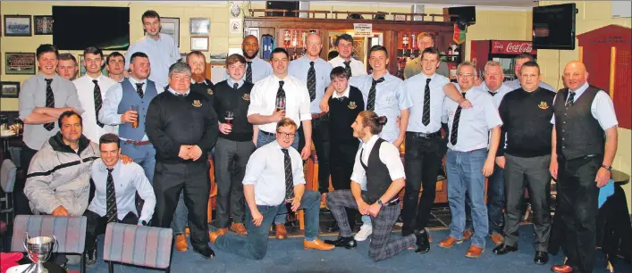  ??  ?? Players and club officials at Lochaber Rugby Club enjoyed their annual end of season smoker on Saturday night.