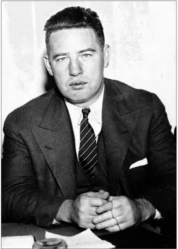  ?? Post-Gazette archive ?? Art Rooney Sr. in 1939 when he was best known as the owner of the Pittsburgh Pirates/ Steelers but was also secretly a leading figure in the city’s racket operations, according to FBI documents.