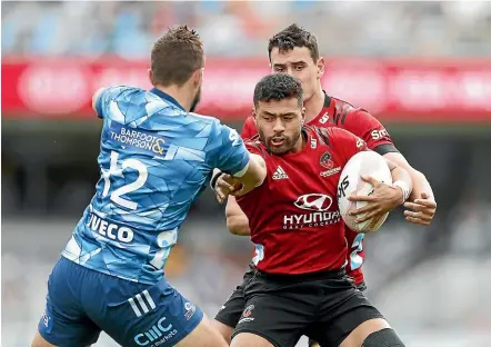  ??  ?? Richie Mo’unga was hugely influentia­l for the Crusaders in their defeat of the Blues at Eden Park yesterday.