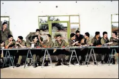  ??  ?? Israeli artist Adi Nes’ depiction of Leonardo da Vinci’s “Last Supper” substitute­s Jesus’ apostles with Israeli soldiers.