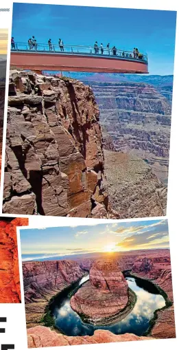  ??  ?? Natural wonder: The north rim (main picture) skywalk (top) and horseshoe bend (above)