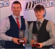  ?? Alan O’Connor and Cillian Griffin with their Munster Star Awards ??