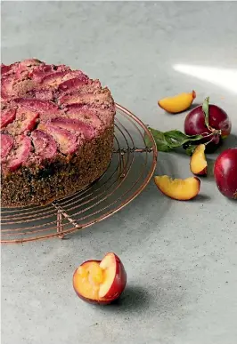  ??  ?? Plum spice cake is a delicious treat and makes use of the last of the season’s plums.