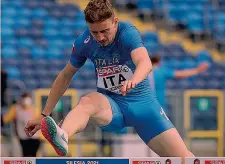  ?? COLOMBO ?? Il bis Alessandro Sibilio, 22 anni, in Polonia ha vinto 400 hs e 4x400