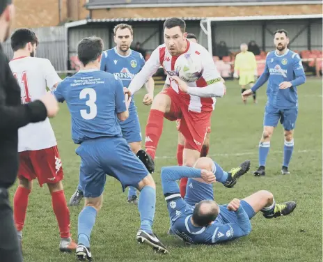 ??  ?? Ryhope CW (red/white) v Penrith at Ryhope Recreation Park, on Saturday. For all the latest local football previews, see tomorrow’s Echo.