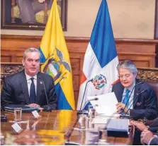  ?? FUENTE EXTERNA ?? El presidente Abinader junto su homólogo de Ecuador.