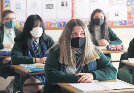  ?? PRESSEYE ?? Classroom: Pupils from Bloomfield Collegiate School, Belfast, back in school after lockdown