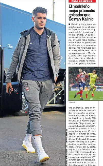  ??  ?? PRETENDIDO. Morata y el Atlético parecen destinados a encontrars­e.Kalinic.