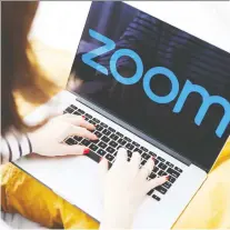  ?? GABBY JONES/BLOOMBERG FILES ?? COVID-19 has been golden for online meeting platform Zoom. Its shares are up 123 per cent this year.