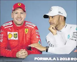  ?? FOTO: AP ?? Vettel y Hamilton Dice el alemán que no hay malos rollos personales entre ellos