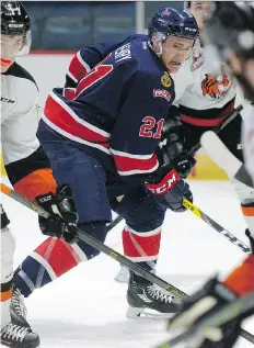  ?? MICHAEL BELL ?? Regina Pats forward Nick Henry, shown in action during the exhibition schedule, was to make his WHL regular-season debut on Friday night against the Prince Albert Raiders.
