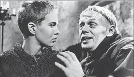  ?? United Artists ?? JEAN SEBERG as Joan of Arc opposite Richard Widmark in 1957’s “Saint Joan.”