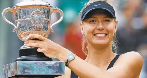  ?? GETTY ?? Maria Sharapova, winner of five major titles and the career grand slam, announced her retirement from profession­al tennis.