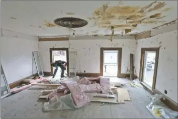  ??  ?? This is one of several rooms getting new windows installed inside the farmhouse.