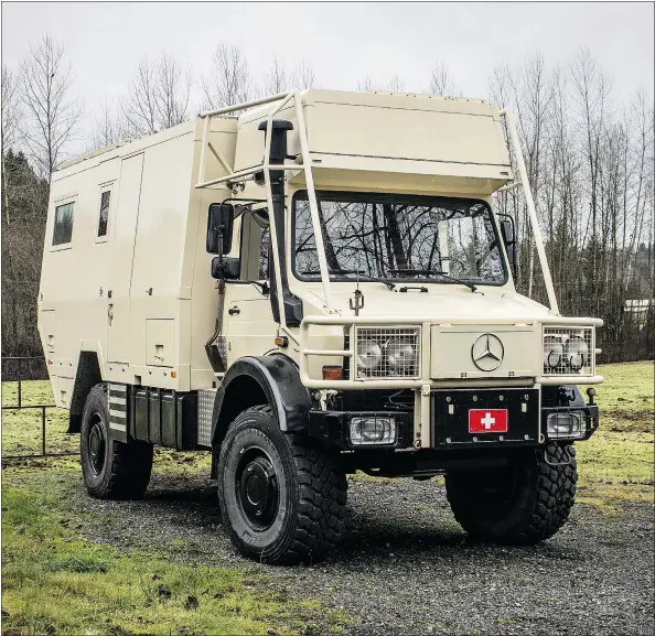  ?? BRENDAN MCALEER/DRIVING ?? With a 40 km/h top speed, rugged, German-built, diesel-powered Mercedes Unimogs won’t travel our highways.